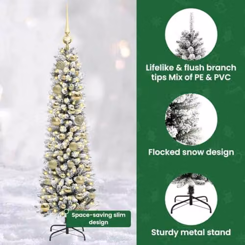 vidaXL Artificial Christmas Tree in White, Height: 120 cm – 5