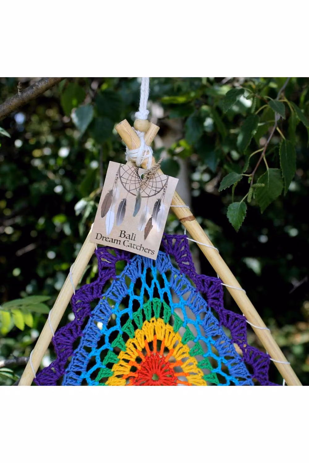 KDMD Bali Dream Catchers Med Multi Pyramid Multicolour Geometric Hanging Textile Mandala Decor – 4