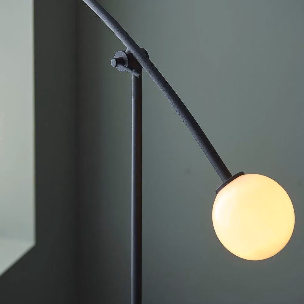 Netlighting ROVIGO Contemporary Textured 2 Light Glass Floor Lamp in Black – 3