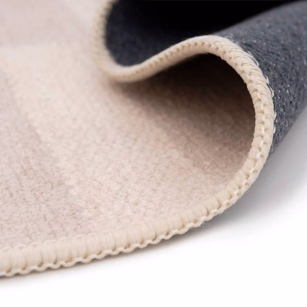 Kukoon Modern Abstract Soft Pile Area Rug in Beige and Grey, W: 160 cm, D: 230 cm – 2