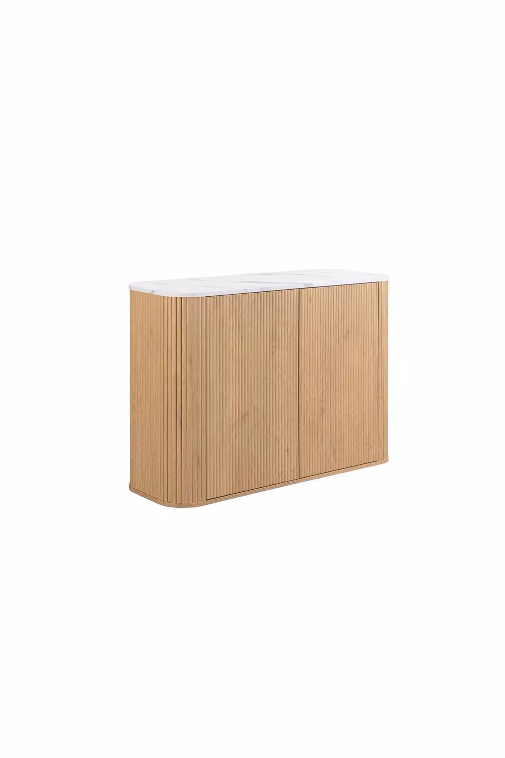 Birlea Kagu 2 Door Sideboard with Fluted Ribbed Oak and Marble Effect in Light Oak – 5