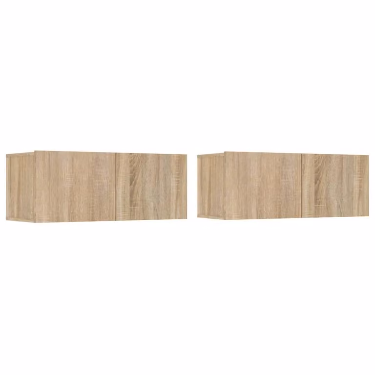 Berkfield Home 6 Piece Classic TV Cabinet Set in Sonoma Oak and Light Brown Engineered Wood