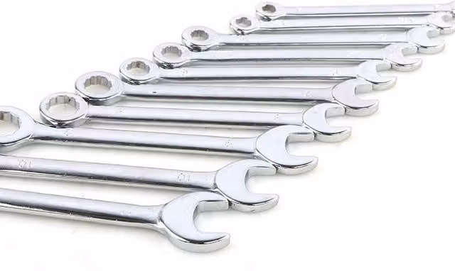 SPETLEK 10-Piece Mini Metric MM Stubby Combination Spanner Set in Silver – 1