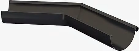 Lindab Galvanised Steel Half Round Gutter External Angle 135, 100mm, Anthracite Grey