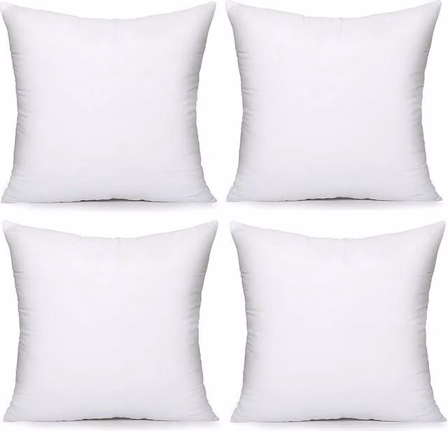 Luxury Living White Hollow Fibre Square Cushion Inserts, Set of 4, W/D/H: 45 x 45 x 45 cm – 1