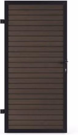 Ecoscape WPC Single Composite Gate in Brown, W: 90.0 cm, H: 182.0 cm