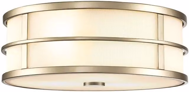 Netlighting Fusion 3 Light Cylindrical Ceiling Light in Painted Natural Brass and Yellow