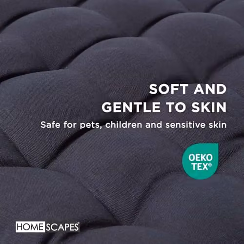 Homescapes Black 2 Seater Garden Bench Cushion, Cotton Rectangular Seat Pad, W: 108 cm, D: 42 cm – 4