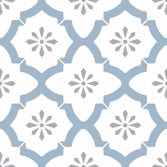 Alfalma Pack of 10 Self Adhesive Vinyl Floor Tiles in Blue and White Tile Look