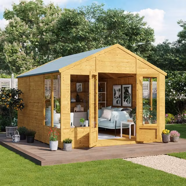 BillyOh Holly Tongue and Groove Apex Summerhouse in Brown with Window