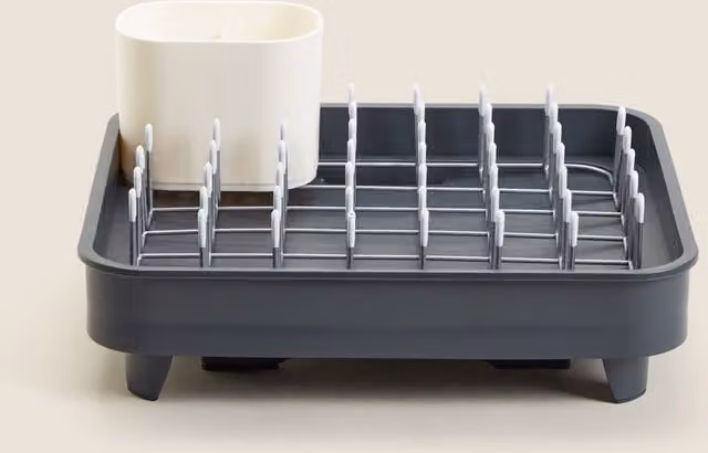Joseph Joseph Extend Expandable Dish Drainer with Cutlery Holder, Grey