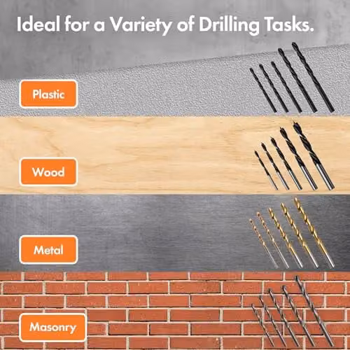 VonHaus 246pc Combination Drill Bit and Screwdriver Bit Set with HSS Titanium Twist, Masonry, Wood and Stainless Steel Bits in a Storage Case – 5