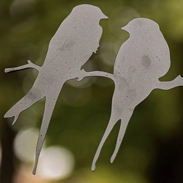 Garden Mile Black Metal Bird Silhouette Tree Decoration, Height: 34 cm