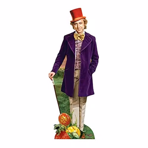 Star Cutouts Willy Wonka (Gene Wilder) Life Size Cardboard Cutout, Multicolour