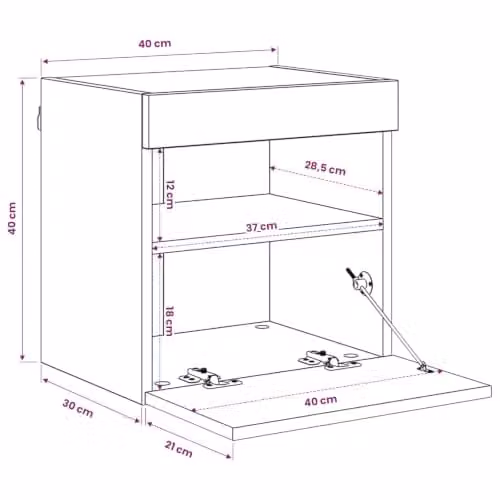 vidaXL Set of 2 Modern Wall-Mounted TV Cabinets in Old Wood Brown with Integrated Lighting and Internal Shelves – 1