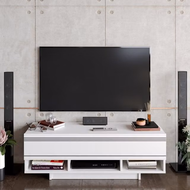 Decorotika Celes Modern White Matt TV Unit