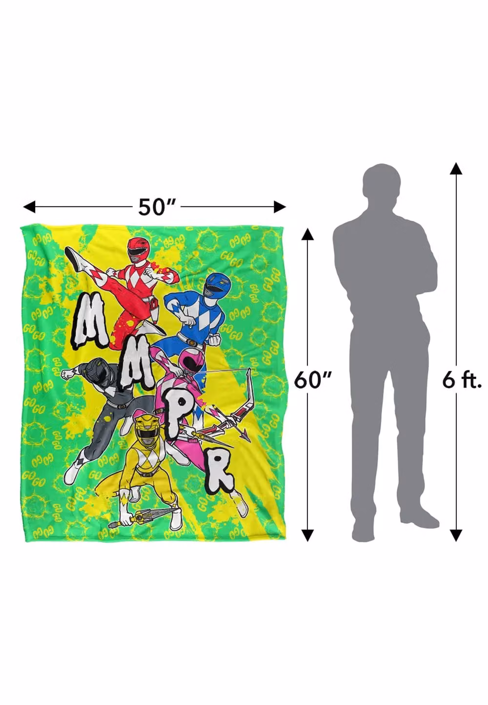 LOGOVISION Power Rangers Super Soft Fleece Throw Blanket, Multicolour, W: 152 cm, D: 127 cm – 4