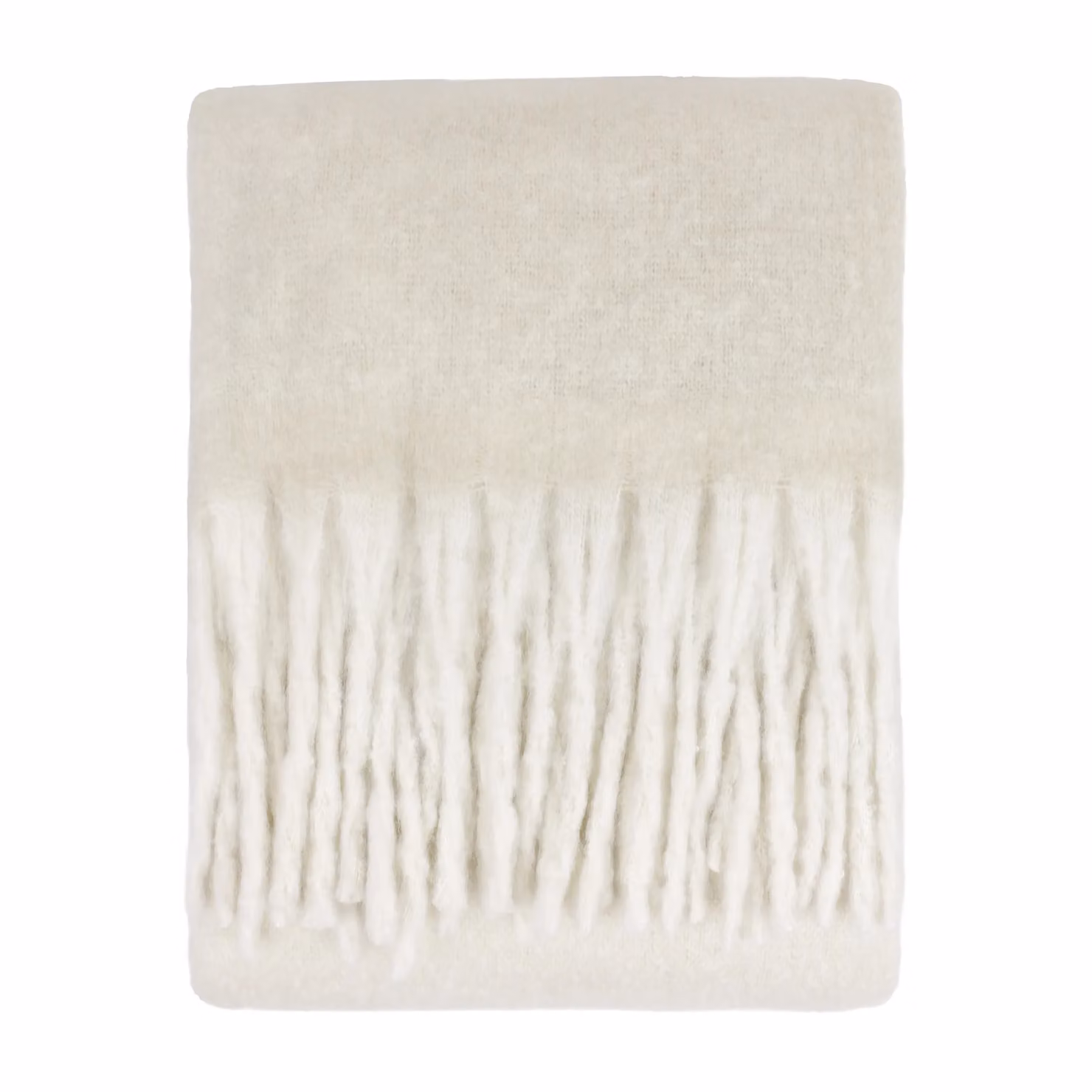 Furn Woven Tasselled Throw in Beige, W: 140 cm, D: 180 cm – 2