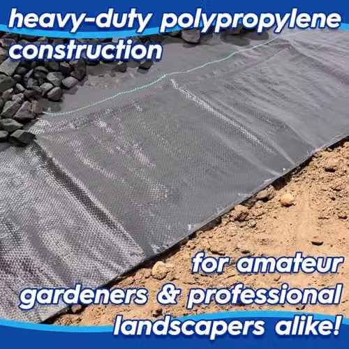 Harbour Housewares Black Heavy Duty Weed Control Membrane for Ornamental and Vegetable Gardens – 2