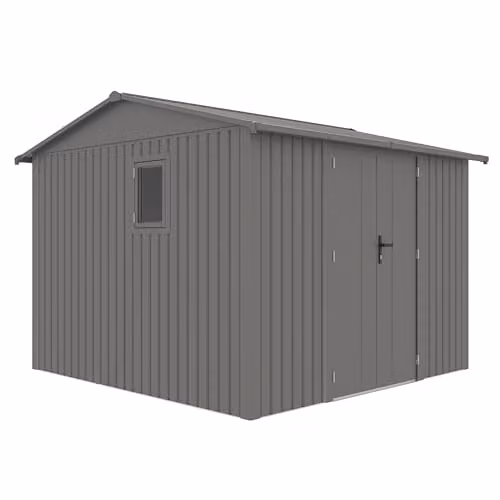 Rowlinson Brentvale Premium Apex Metal Shed in Grey, W: 296 cm, D: 304 cm, H: 228 cm – 3