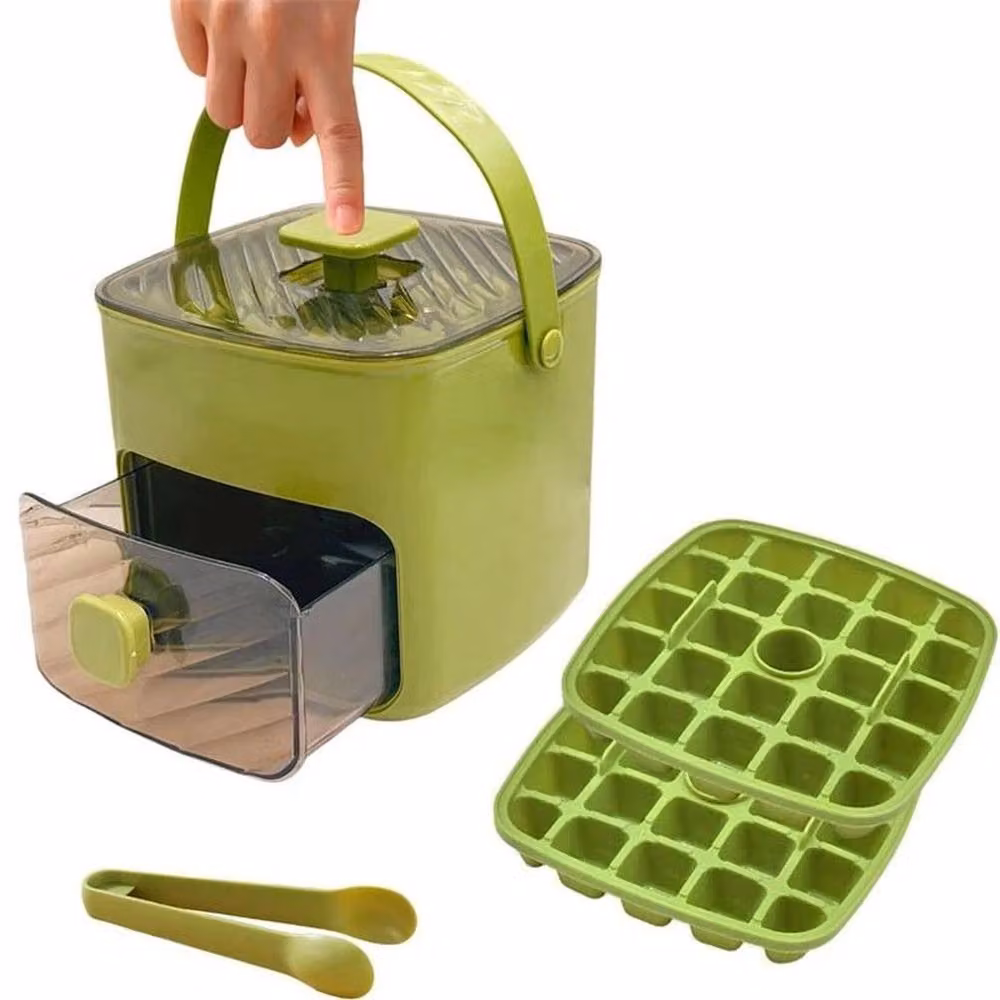NESTLUNE Green Instant Ice Cube Maker, Square Plastic Design, W/D/H: 100 x 100 x 100 cm – 3