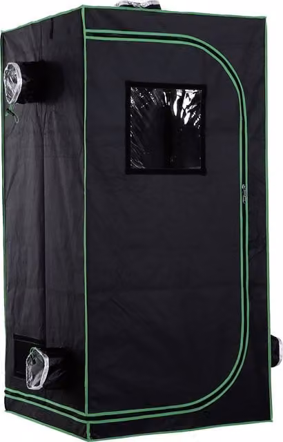 Outsunny Hydroponic Plant Grow Tent in Black and Green, W: 80 cm, D: 80 cm, H: 160 cm – 1