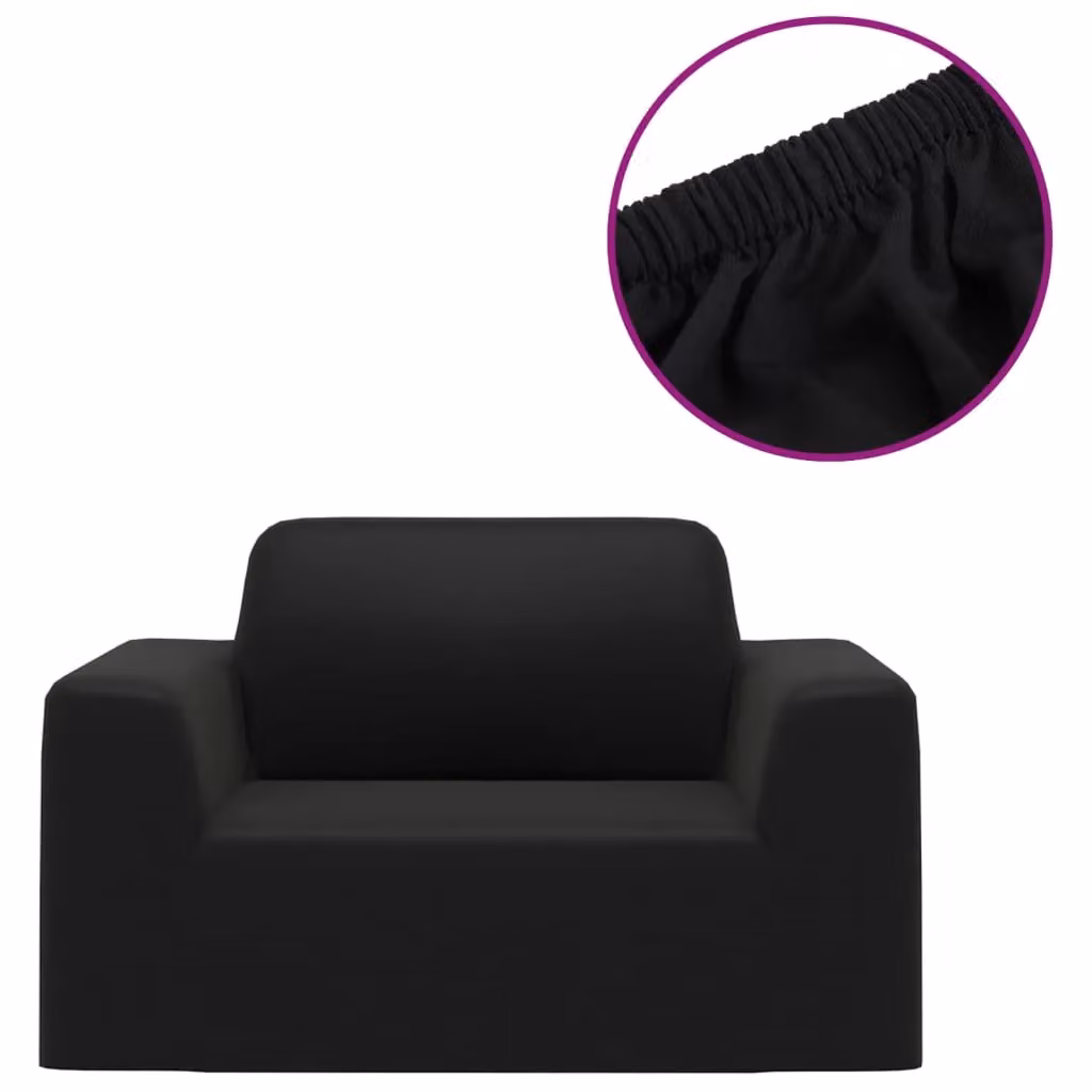 Berkfield Home Stretch Couch Slipcover in Black Polyester Jersey – 2