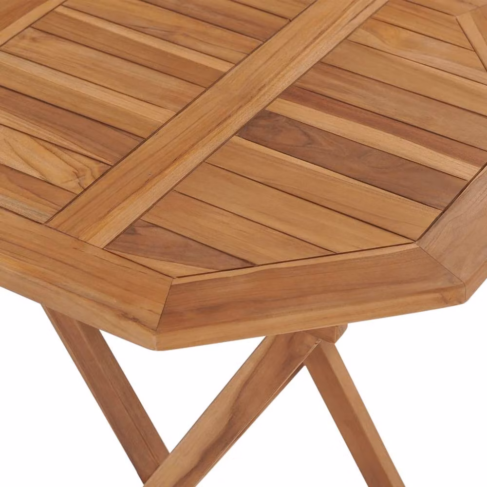 Berkfield Home Folding Square Garden Table in Brown Solid Teak Wood, W/D/H: 60 x 60 x 75 cm – 2
