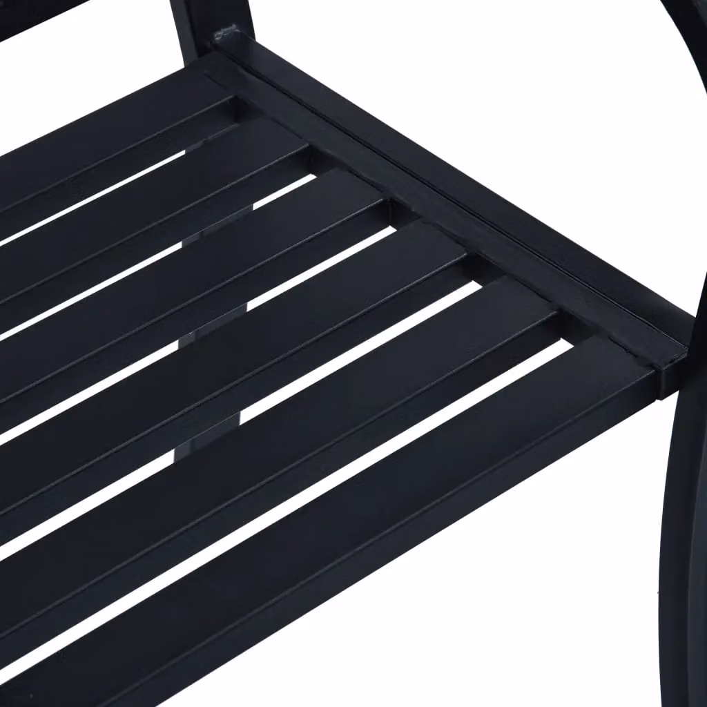Berkfield Home Classic Metal Garden Bench in Black – 4