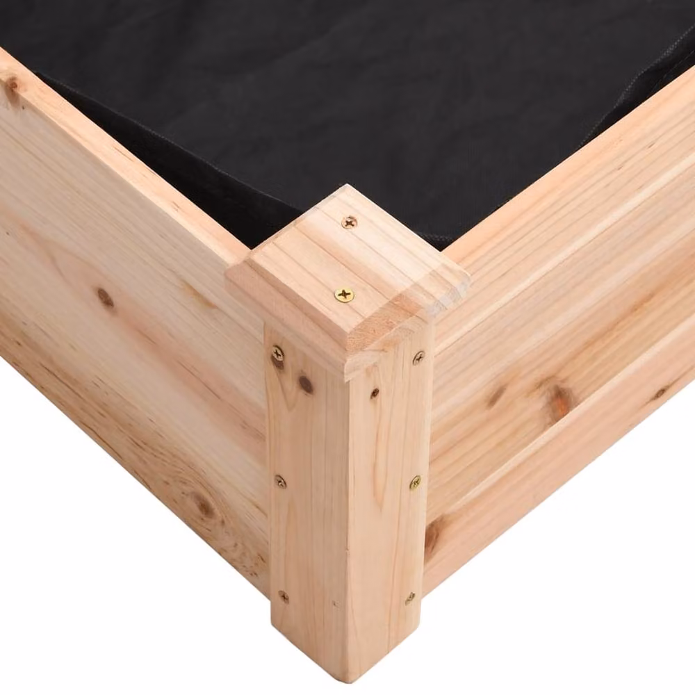 Berkfield Home Garden Raised Bed with Liner in Light Brown Solid Wood, W: 240 cm, D: 120 cm, H: 25 cm – 5