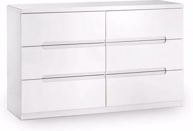 Cheshire Premium Midtown 6 Drawer Wide Chest in High Gloss White – 1
