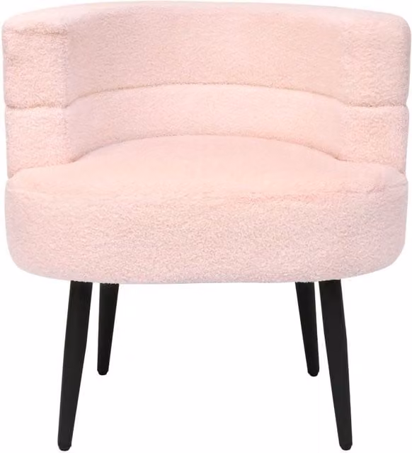 Alivio Pink and White Bouclé Sherpa Tub Lounge Chair with Armrests