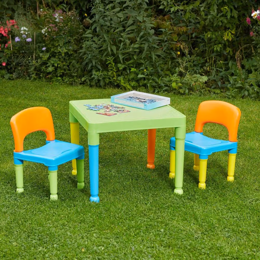 Liberty House Toys Multicoloured Plastic Table and 2 Chair Set for Children – 2