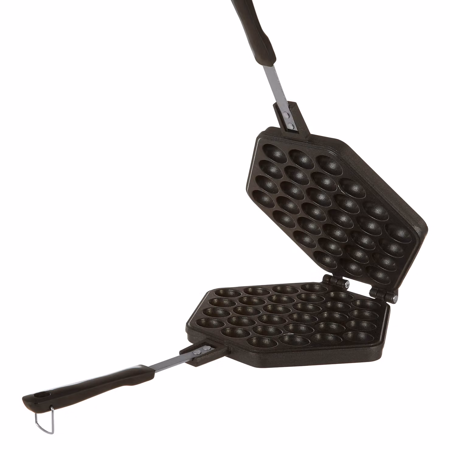 Orsina Hexagonal Eggette Waffle Maker and Bubble Waffle Griddle with Bakelite Handle and Secure Lock in Black – 3