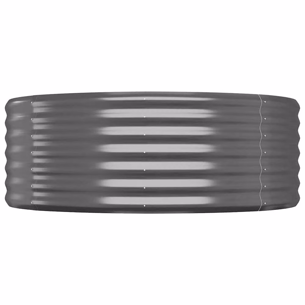 Berkfield Home Garden Powder-coated Steel Raised Bed in Anthracite Grey, W/D/H: 396 x 100 x 36 cm