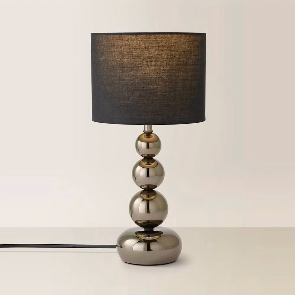 FORGEVIO Modern Metal Ball Design Table Lamp in Black Chrome – 3