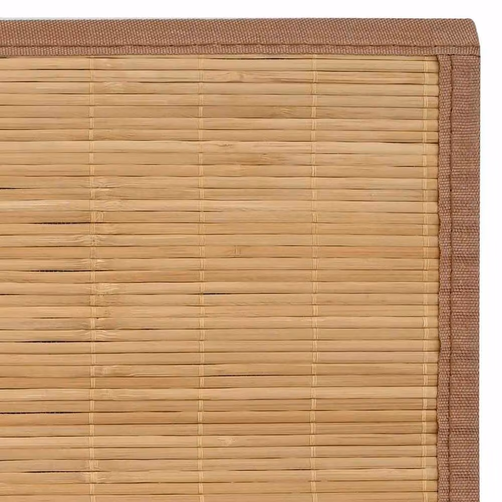 Berkfield Home Round Bamboo and Polypropylene Rug, Brown, Diameter: 100 cm – 3