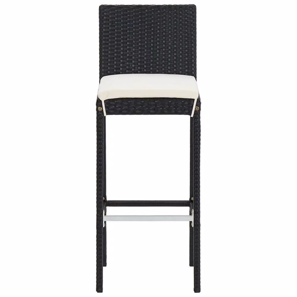 Berkfield Home 5 Piece Black Acacia Wood and Poly Rattan Garden Bar Set – 3