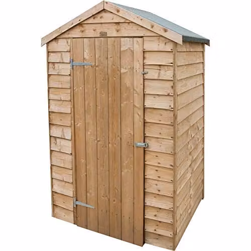 Rowlinson Brown Wood Overlap Single Door Gable Shed W/D/H: 120 x 187.5 x 130 cm – 1
