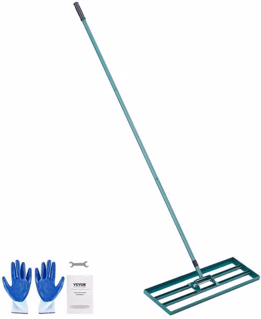 Kelvenix Lawn Leveling Rake with Steel Handle in Green – 1