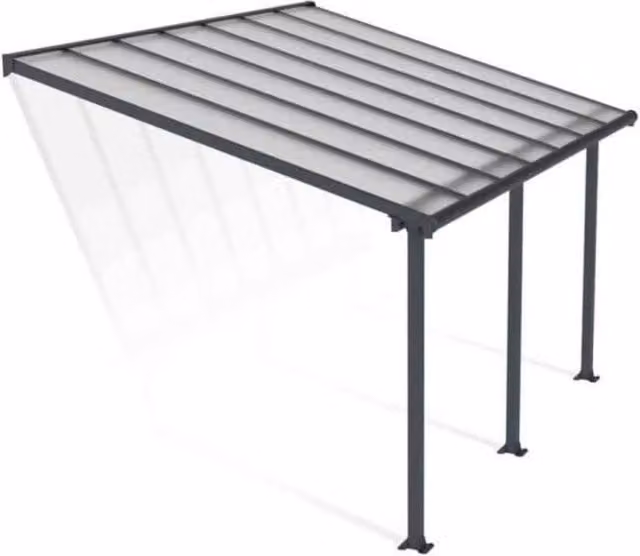 Palram Olympia Patio Cover in Grey and Transparent Polycarbonate, W: 300 cm, D: 425 cm, H: 305 cm