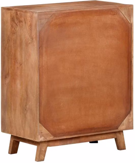 Berkfield Home Mid Century Sideboard in Brown Solid Mango Wood and Rattan, W/D/H: 61 x 35 x 76 cm – 1
