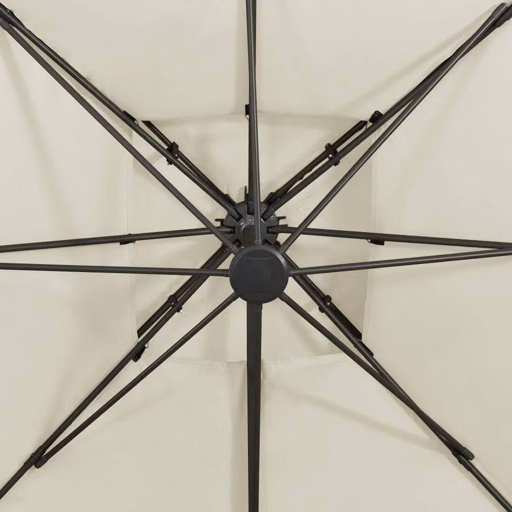 Berkfield Home Cantilever Garden Parasol with Double Top in Sand and Off-White, W: 300 cm, H: 258 cm – 2