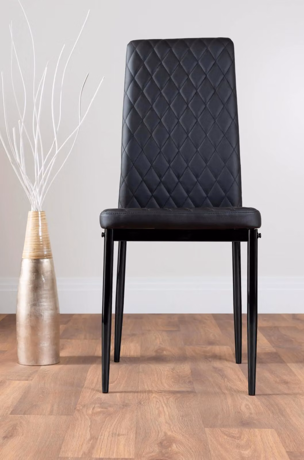 FurnitureboxUK Kylo Brown Wood Effect Dining Table and 6 Milan Black Leg Faux Leather Chairs – 7