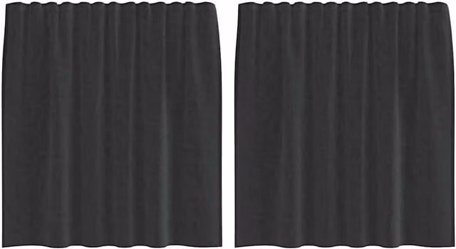 Berkfield Home Black Transparent Voile Tab Top Curtains, 2 Pack