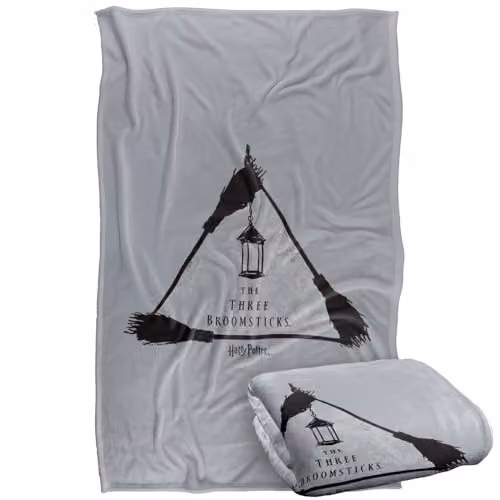 LOGOVISION Harry Potter The Three Broomsticks Super Soft Silky Touch Fleece Throw Blanket, Multicolour, W: 91.44 cm x L: 147 cm