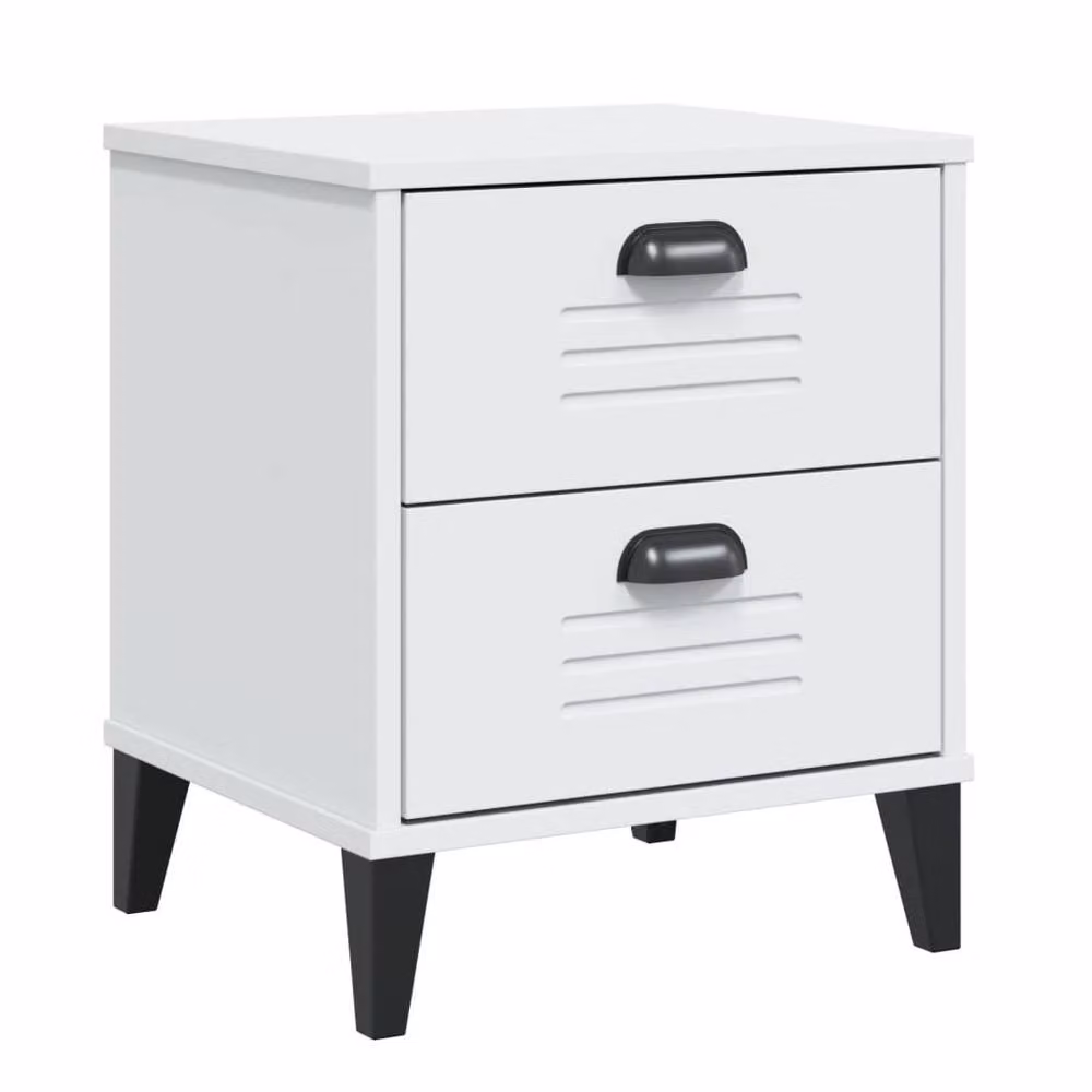 Berkfield Home VIKEN Bedside Cabinet in White Engineered Wood W/D/H: 35 x 40 x 48 cm – 3