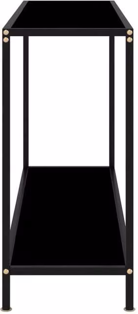 Berkfield Home Modern Black Console Table with Tempered Glass, W/D/H: 120 x 35 x 75 cm