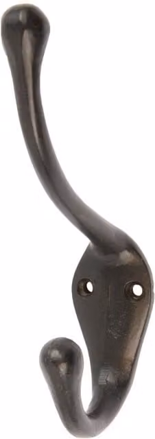 Hammer and Tongs Matt Black Iron Wall Mounted Hat and Coat Hook