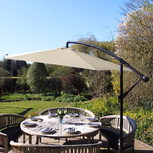 Monstershop Cantilever Parasol with Fan Base in Beige or Anthracite